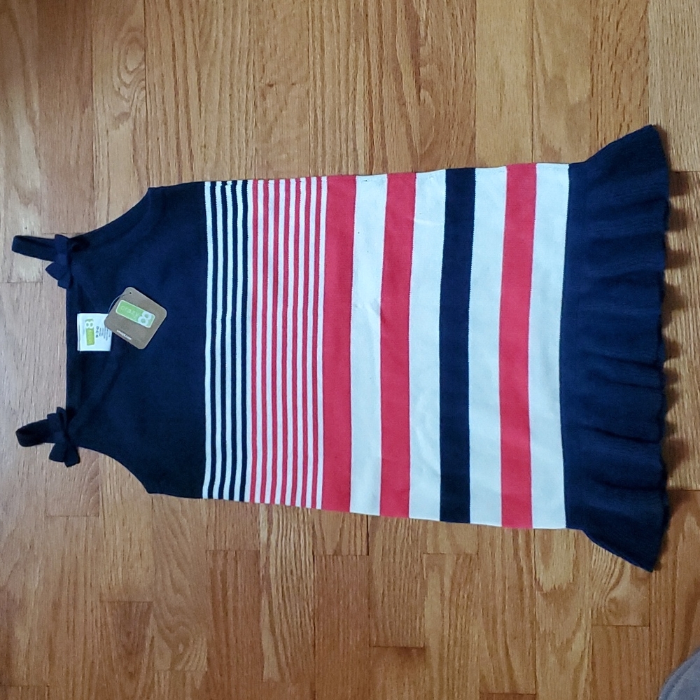 Crazy 8 Blue Striped Cotton Dress Size M 7-8 NEW with Tags